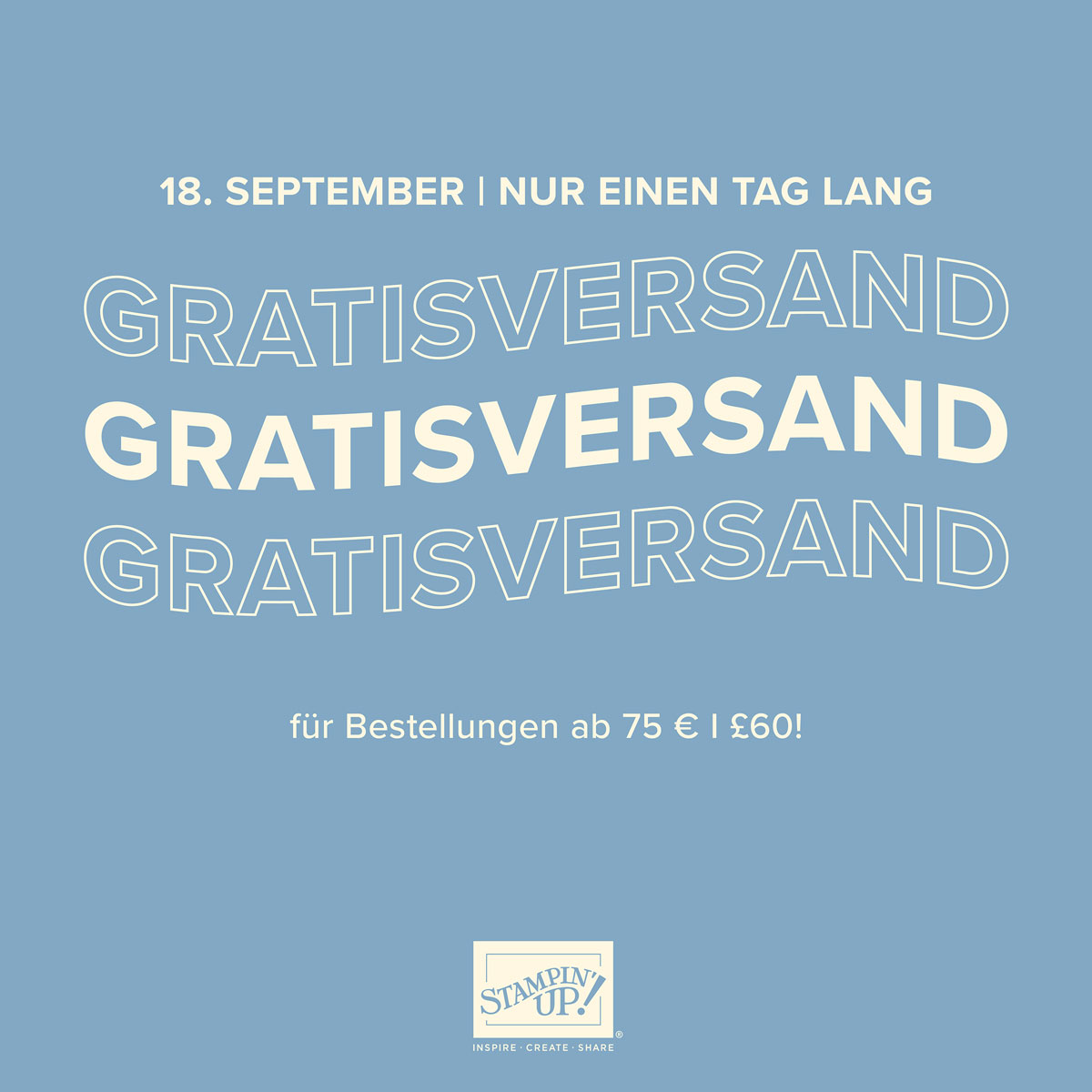 Gratisversand von Stampin‘ Up! am 18.09.