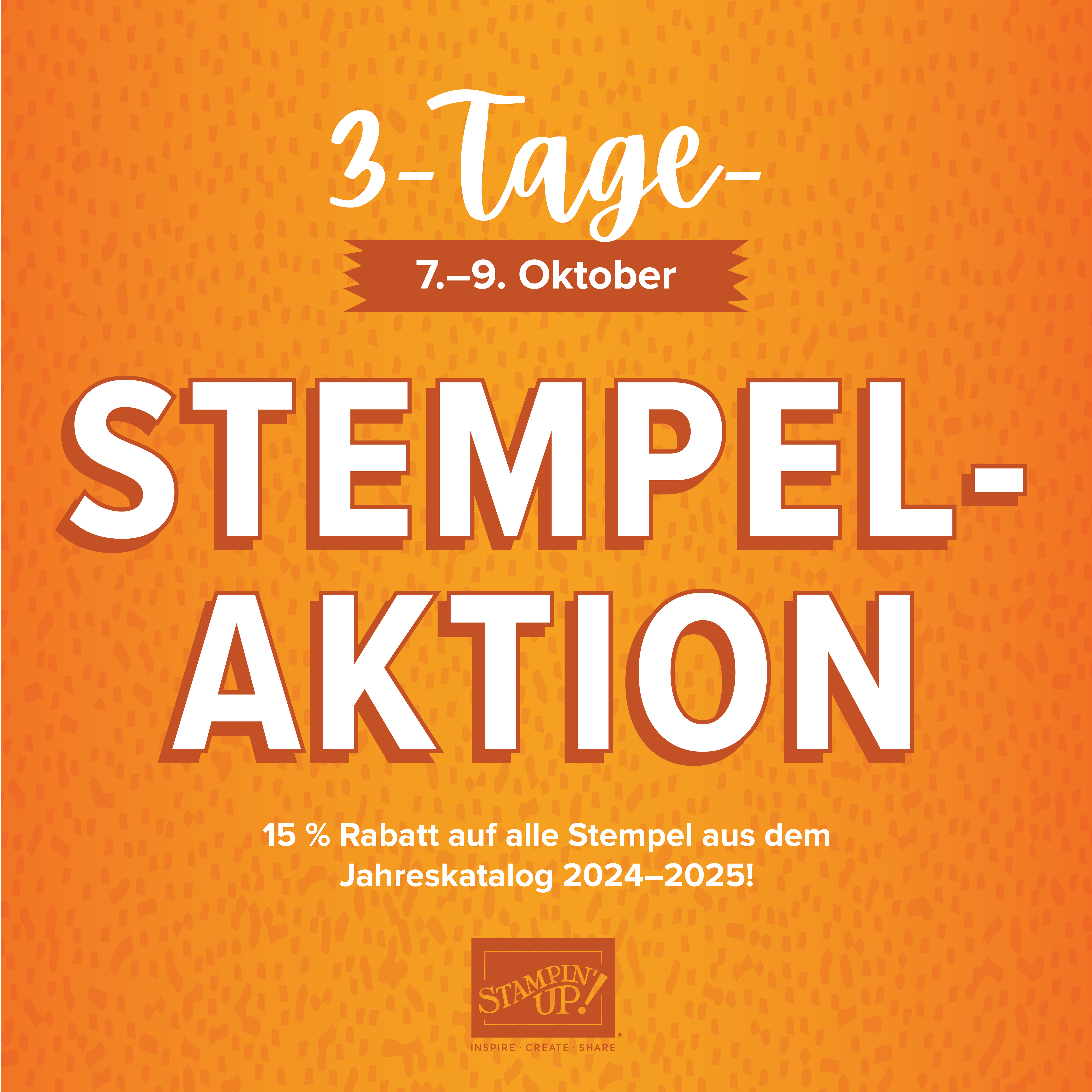 Stempelaktion 15 % Rabatt 7. bis 9.10.